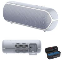 Sony SRS-XB22 Extra Bass Portable Bluetooth Speaker, Gray with Hardshell Carrying Case Bundle