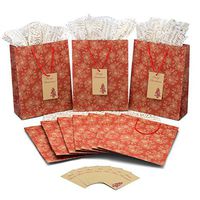 MPFY- Gift Bags with Handles, Tissue Paper, Pack of 10, Holiday Gift Bags, Christmas Gift Bags, Christmas Gift Tags, Christmas Bags, Small Gift Bags, Christmas Bags for Gifts, Xmas Gift Bags, Bulk
