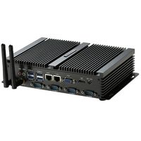 Kingdel Fanless Mini Desktop Computer, Windows 10 Nettop with Intel Celeron Dual Core CPU, 8GB RAM, 256GB SSD, Intel HD Graphics, 2NICs, 4USB 3.0, 4COM RS232, HD Port, WiFi