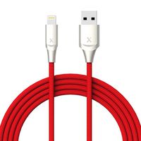 XCENTZ Lightning Cable MFi Certified iPhone Cable Premium Double Nylon Braided Fast Charging Cable for iPhone X/XS/XS Max/XR / 8 Plus / 7/7 Plus / 6s / 6s Plus/iPad/iPod, Red, 6'