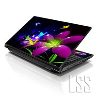 LSS 15 15.6 inch Laptop Notebook Skin Sticker Cover Art Decal Fits 13.3" 14" 15.6" 16" HP Dell Lenovo Apple Asus Acer Compaq (Free 2 Wrist Pad Included) Purple Blue Floral