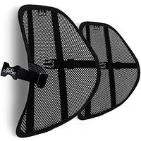 Mesh Lumbar Back Support Cushion - Breathable Fabric, Sturdy Frame, Non Slip Gripper Adjustable Straps Ergonomic Designed Lower Back Pain Relief - Suitable for Desk Office Chair Car - Pack of 2