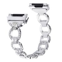 For Fitbit Ionic Band, AISPORTS Fitbit Ionic Stainless Steel Rhinestone Band Bling Glitter Smart Watch Adjustable Replacement Bands Bracelet Buckle Clasp for Fitbit Ionic Fitness Accessories - Silver