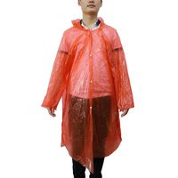 uxcell Red One Size Adult Disposable Waterproof Hooded Raincoat Rain Poncho for Outdoor Travel