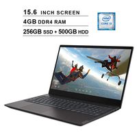 2020 Lenovo Ideapad S340 15.6 Inch Laptop (Intel Dual Core i3-8145U up to 3.9 GHz, 4GB DDR4 RAM, 256GB SSD (Boot) + 500GB HDD, Intel UHD Graphics 620, WiFi, Bluetooth, HDMI, Windows 10) (Black)