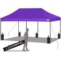 ABCCANOPY Pop up Canopy Tent Commercial Instant Shelter with Wheeled Carry Bag, Bonus 6 Canopy Sand Bags, 10x20 FT (Purple)