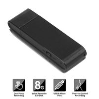 Digital Voice Recorder Mini USB Recorder,Zaffiro 8GB Sound Audio Recording Device,Mac Compatible Dictaphone for Meetings and Transfer Files,220mAh Battery,Black