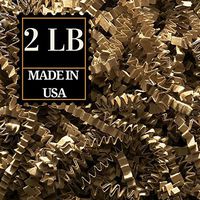 Crinkle Cut Paper Shred Filler for Packing and Filling Gift Baskets, Natural Craft Bedding in Brown Kraft Red Pink and White … (2 LB, Kraft)