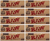 Raw Classic Natural Unrefined Rolling Paper 70mm Single Wide Size 10 Packs