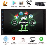 Android 8.1 Car Stereo 7 inch Full Touch Screen Bluetooth Head Unit Car Radio GPS Navigation Double 2 Din in-Dash Video Player OBD2 Free Rear Camera Car Logo Wallpaper EQ Setting
