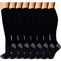 Compression Socks (8 Pairs) for Women & Men 15-20mmHg - Best Medical,Running,Nursing,Hiking,Recovery & Flight Socks (S/M (US Women 6-10 / US Men 6-9), A - Color 22)