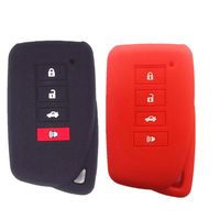 WFMJ 2Pcs Black Red Silicone 4 Buttons Smart Key Cover Case for Lexus ES300h GS350 GS450h is F IS250 IS350 LS460 LS600h ES350 NX300h RC F NX200t