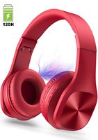 Bluetooth Headphones, Wireless Bluetooth 5.0 Earmuffs Over Ear Stereo Bass Foldable Bluetooth Headphones, Built in Mic, Wired Mode for PC/Cell Phones/TV（F09-Red）