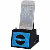 DOK CR13BL 2 Port Smart Phone Charger with Bluetooth Speaker, Speaker Phone, Rechargeable Battery (Blue Face)