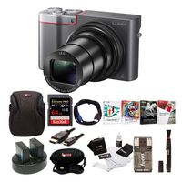 Panasonic Lumix DMC-ZS100 Digital Camera w/Case & 64GB SD Card Bundle (Silver)