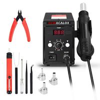 SMD Rework Station, NEWACALOX 500℃ Hot Air Lcd Digital Display Desoldering-Gun Station, 700W NEW-858DUS-9PC