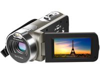 Camera Camcorder, Besteker 1080P Recorder 24M 16X HD Digital Zoom Video Camcorder 2.7 Inch LCD and 270 Degree Rotation Screen (Gold)