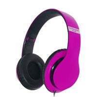 AutumnFall Active Noise Cancelling Wired Headphones with Microphone Extra Bass AUX Headset Over Ear,Comfortable Earpads,Stereo Headset for Travel Work TV Computer iPhone (Pink)