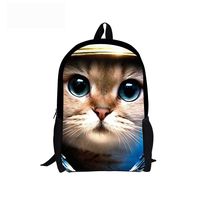 CHAQLIN Kawaii Kitty Cat Face Printing Girls School Bags Women Backpacks