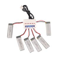 YouCute 6PCS 500mah Upgrade Battery and 1to6 Charger for JJRC H37 EACHINE E50 E50S UDI U28W Rc Quadcopter Drone Spare Parts (6PCS 500mAh Batteries +Charger)