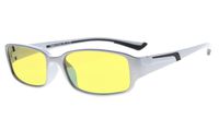 Eyekepper 94% Blue Light Blocking Readers, Yellow Tinted Lens Computer Glasses (Silver/Black Arm +1.00)