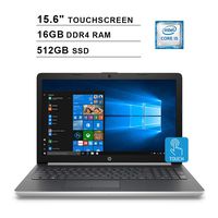HP Pavilion 2019 15.6 Inch HD Touchscreen Laptop Computer, Core i5-7200U Up to 3.1GHz, 802.11AC WiFi, Bluetooth 4.2, DVDRW, USB 3.1, Windows 10, 16GB DDR4, 512GB SSD