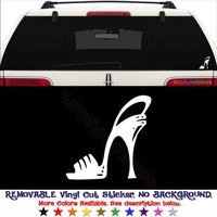 GottaLoveStickerz Women Fashion High Heel Shoe Removable Vinyl Decal Sticker for Laptop Tablet Helmet Windows Wall Decor Car Truck Motorcycle - Size (07 Inch / 18 cm Tall) - Color (Matte Pink)