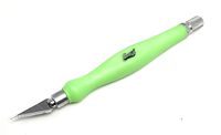 Excel Blades Fit Grip Knife by Excel Blade - Ultra Sharp Knife With Carbon Steel Angled Edge Blade and Contoured Rubberized Grip - Light Duty Cutting Tool For Precision Cutting and Trimming - Green