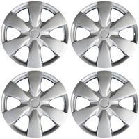 15 inch Hubcaps Best for 2004-2020 Toyota Yaris - (Set of 4) Wheel Covers 15in Hub Caps Silver Rim Cover - Car Accessories for 15 inch Wheels - Snap On Hubcap, Auto Tire Replacement Exterior Cap