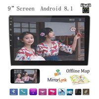 Double Din Car Radio Stereo MP5 Player, 9" 2.5D Curved HD Capacitive Touch Screen Radio Receiver, Support GPS Navigation Bluetooth Rear View Camera&Android iOS Mirror Link Dual USB Input&Sub-woofer