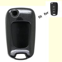 New Black Paint Metallic Remote Key Case Holder Key Shell Cover Key Fob Skin Covers REPL fit for HYUNDAI KIA Flip Remote Key 3 Buttons