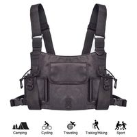 Ationgle Universal Radio Chest Harness Bag Hands Free Front Pack Pouch Holster for Two Way Radio Walkie Talkie Rescue Essential for Hiking and Camping