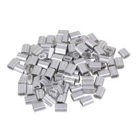 CNBTR Aluminum Crimping Loop Clip Sleeves Clamps Wire Rope 2.5mm for M2.5 Wire Rope Pack of 100
