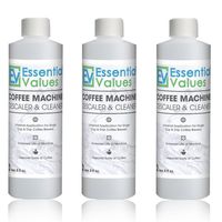 Essential Values Universal Descaling Solution (3 Pack / 6 Uses), Designed For Keurig, Nespresso, Delonghi and All Single Use Coffee and Espresso Machines - Proudly Made In USA