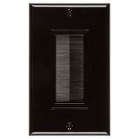 Buyer's Point Brush Wall Plate [UL Listed], Decora Style, Cable Pass Through Insert for Wires, Single Gang Cable Access Strap, Wall Socket for HDTV, HDMI, Home Theater Systems (Black)