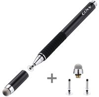 CCIVV Stylus Pen 2 in 1 Fine Point & Mesh Tip Stylus for Touch Screen, Compatible for Tablet and Cellphone (1Pc, Black)