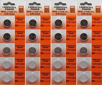 20 x Loopacell Lithium Battery CR1620 1620 Button Cells, Pack of 5 Batteries x 4