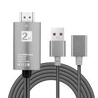 UMei USB to HDMI Adapter 2K Cable HD 1080P HDTV TV AV Adapter Cable Cord Compatible with iPhone XS/XS MAX/XR (black)