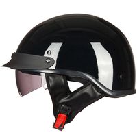 ILM Half Helmet Motorcycle Open Face Sun Visor Quick Release Buckle DOT Approved Cycling Motocross Suits Men Women (L, Gloss Black)