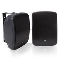 Pyle Bluetooth Dual 6.5'' Wall-Mount Marine Speakers Active Powered System Indoor/Outdoor Water & Weather Resistant 2-Way Full Range Stereo Sound Gold Plated Post 1000 Watt Black (PDWR65BTRFB)