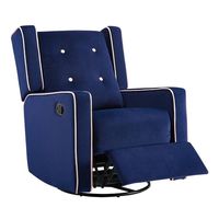 Naomi Home Odelia Swivel Rocker Recliner Navy/Microfiber