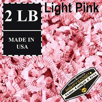 Mighty Gadget (R) 2 LB Light Pink Crinkle Cut Paper Shred Filler for Gift Wrapping & Basket Filling