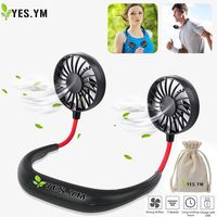 YES.YM Neckband Fan Hand Free Personal Fan Portable USB Battery Rechargeable Mini Fan,3 Speed Adjustable for Outdoor Traveling Indoor Office Room(M)