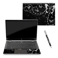 MightySkins Skin Compatible with HP Pavilion x360 14" (2018) - Black Butterfly | Protective, Durable, and Unique Vinyl Decal wrap Cover | Easy to Apply, Remove, and Change Styles | Made in The USA