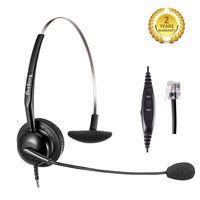 Corded RJ9 Telephone Headset with Noise Cancelling Microphone Mic Mute Volume Control Jabra Compatible for Avaya Polycom Nortel