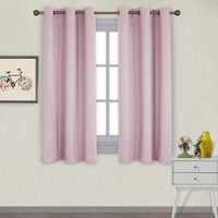 NICETOWN Nursery Essential Thermal Insulated Solid Grommet Top Blackout Curtains/Drapes (1 Pair, 42 x 63 inches in Baby Pink)