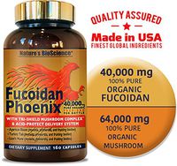 FUCOIDAN Phoenix by Nature's BioScience® : 40,000 mg of Pure Fucoidan + 64,000 mg of Pure Mushroom