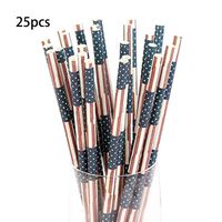 Yuxiale 25pcs American National Flag Drink Juice Paper Straws Kids Birthday Wedding Festival Event Party Decor Supplies