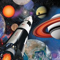 Club Pack of 192 Space Blast Premium 3-Ply Disposable Beverage Napkins 5"