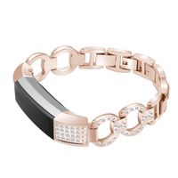 for Fitbit Alta/Alta HR Bands, UNEXTATI Rhinestone Metal Watch Wristband Jewelry Replacement Strap Bracelet Adjustable - Rose Gold